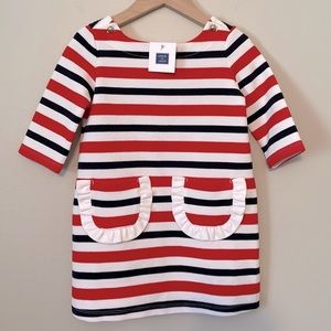 Janie and Jack Girl’s Red White and Blue Dress NWT 3